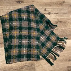 Zara Green Yellow Grey Tartan Plaid Warm Scarf